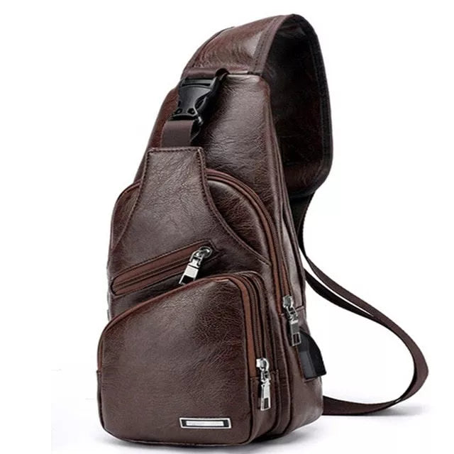 Waterproof one-shoulder messenger bag with dual compartments