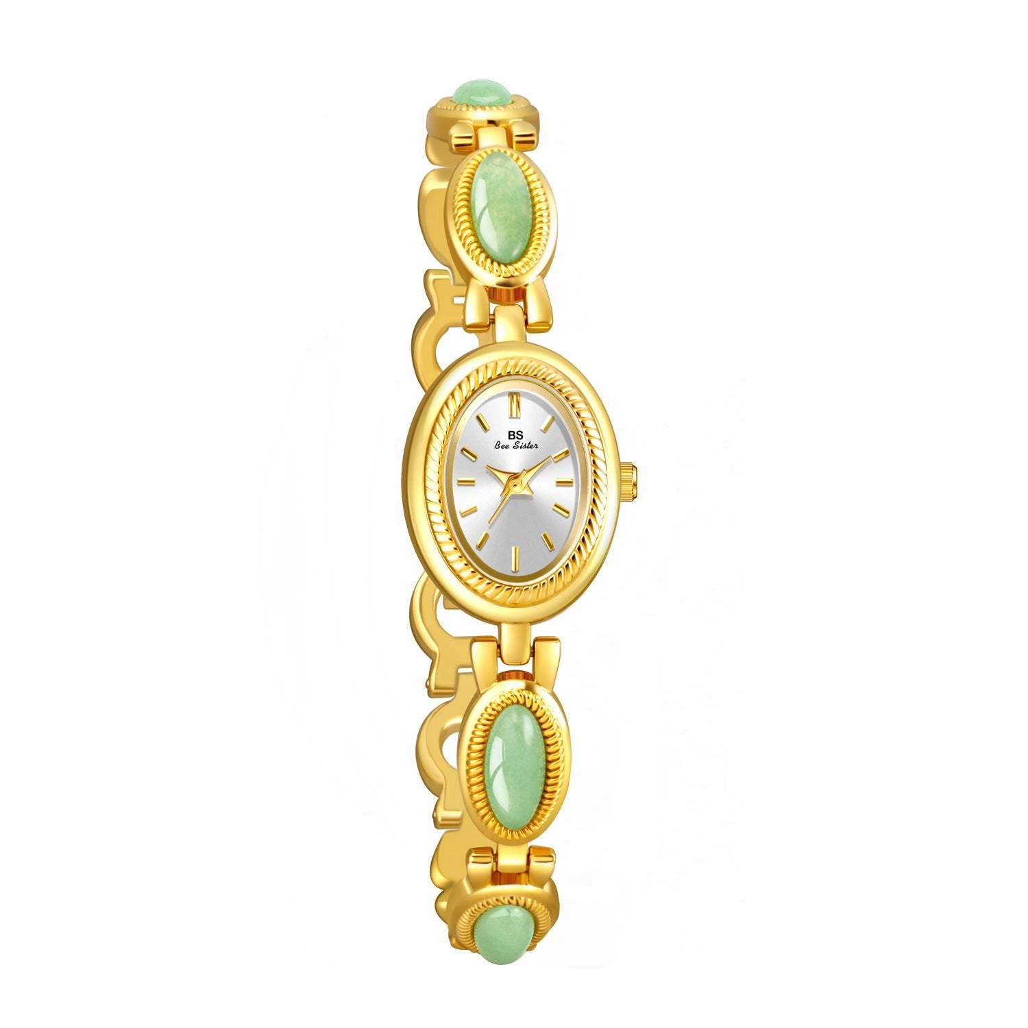 Women's Luxury Bracelet Watch with Natural Hetian Jade and Waterproof Feature