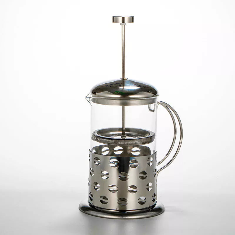 Hand-washing coffee pot with stainless steel and glass construction