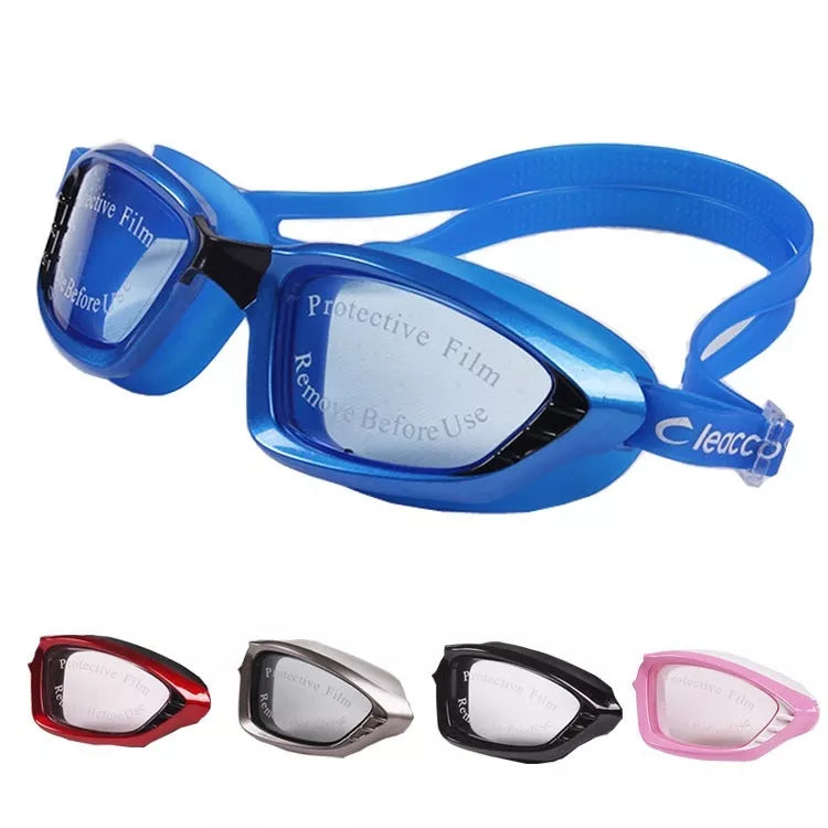 Adjustable waterproof swimming glasses with UV and fog protection