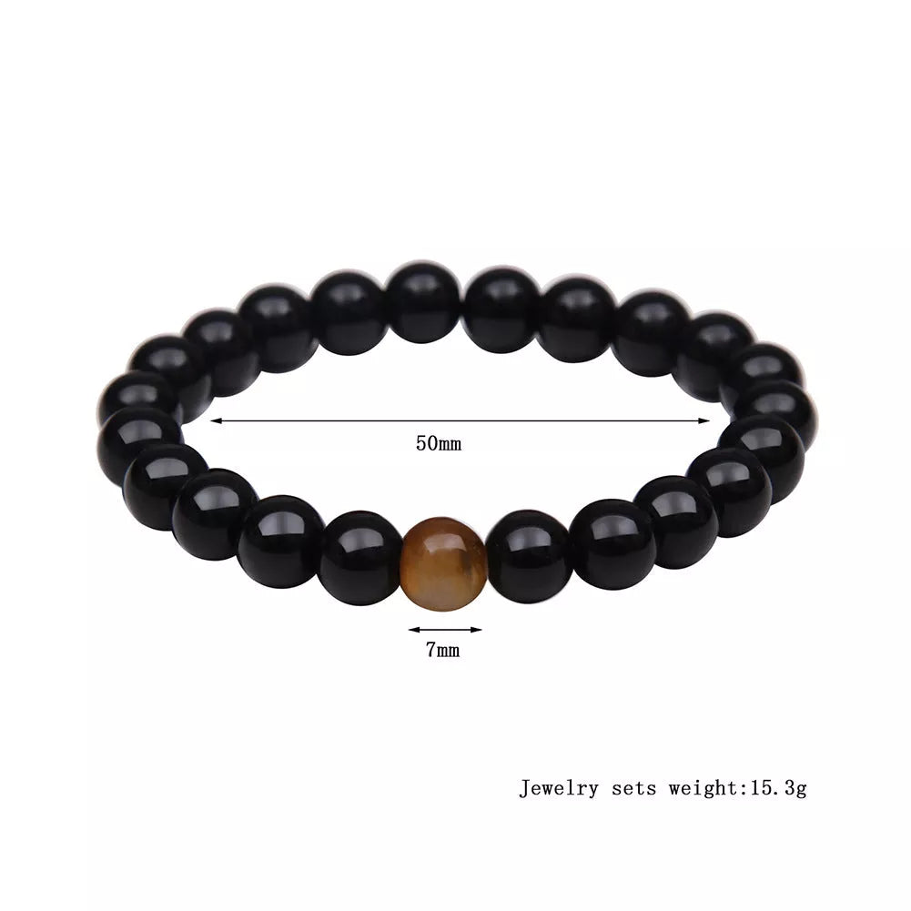 Hand-Woven Tiger Eye Stone Bracelet with Anti-Fatigue Benefits