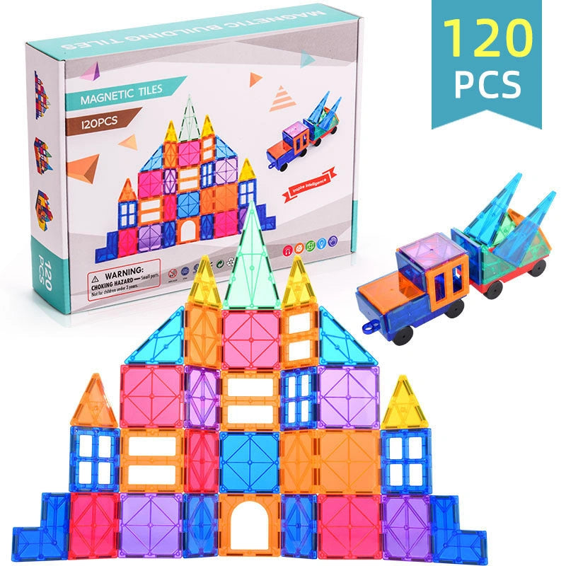 Magnetic Tiles Building Blocks for Creative Construction Play