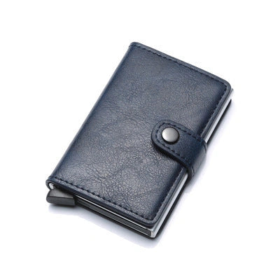Men's RFID Anti-theft Vintage Wallet with Aluminum Metal Purse and Leather Cover