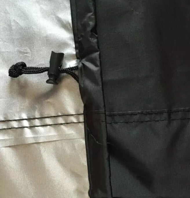 Outdoor grill cover with 90% polyester and 10% silver coating