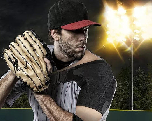 Breathable neoprene sports shoulder pads with ice pack compatibility