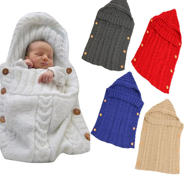 Newborn Knit Sleeping Bag for Autumn and Winter, 70x35cm