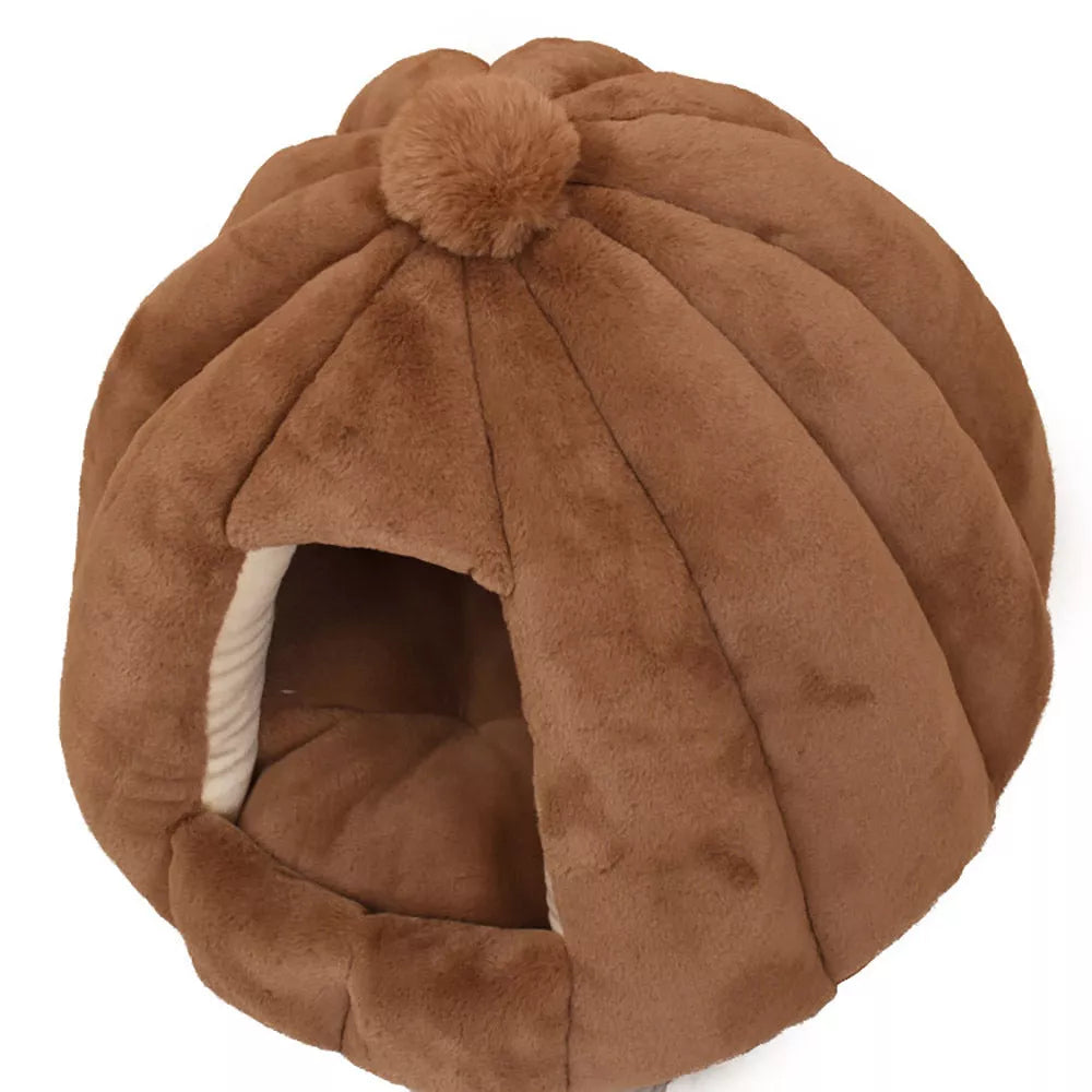 Pumpkin bag cat litter kennel with plush comfort