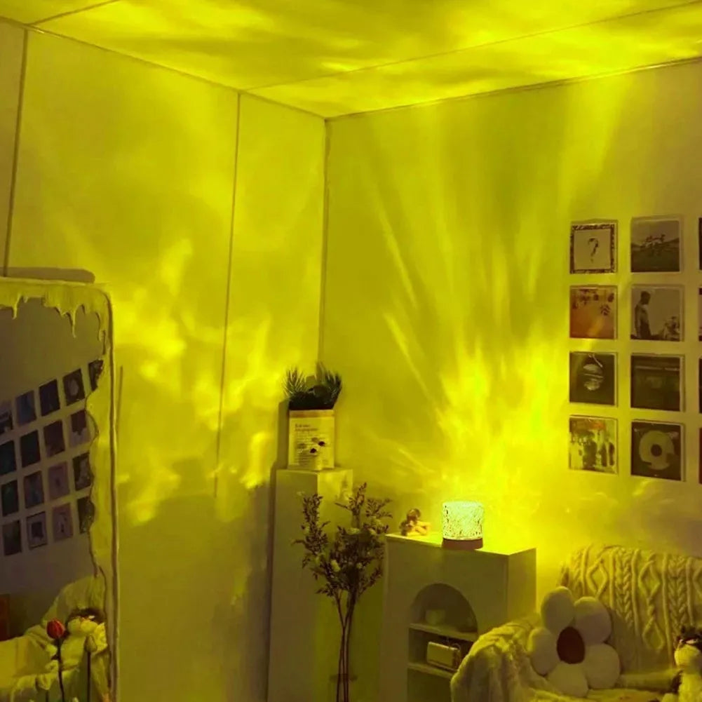 Crystal Lamp with Water Ripple Projector for Home Decoration