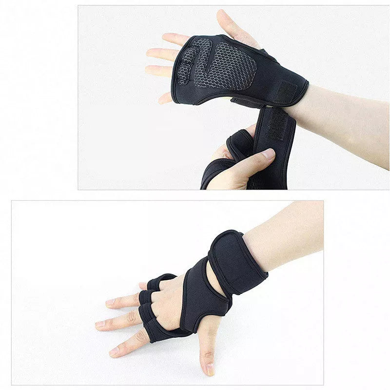 Sports Half Finger Gloves with Non-slip Silicone Palm for Fitness