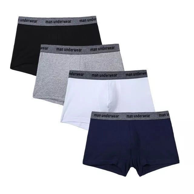 4pcs Men's Cotton Boxer Underpants with Antibacterial Feature