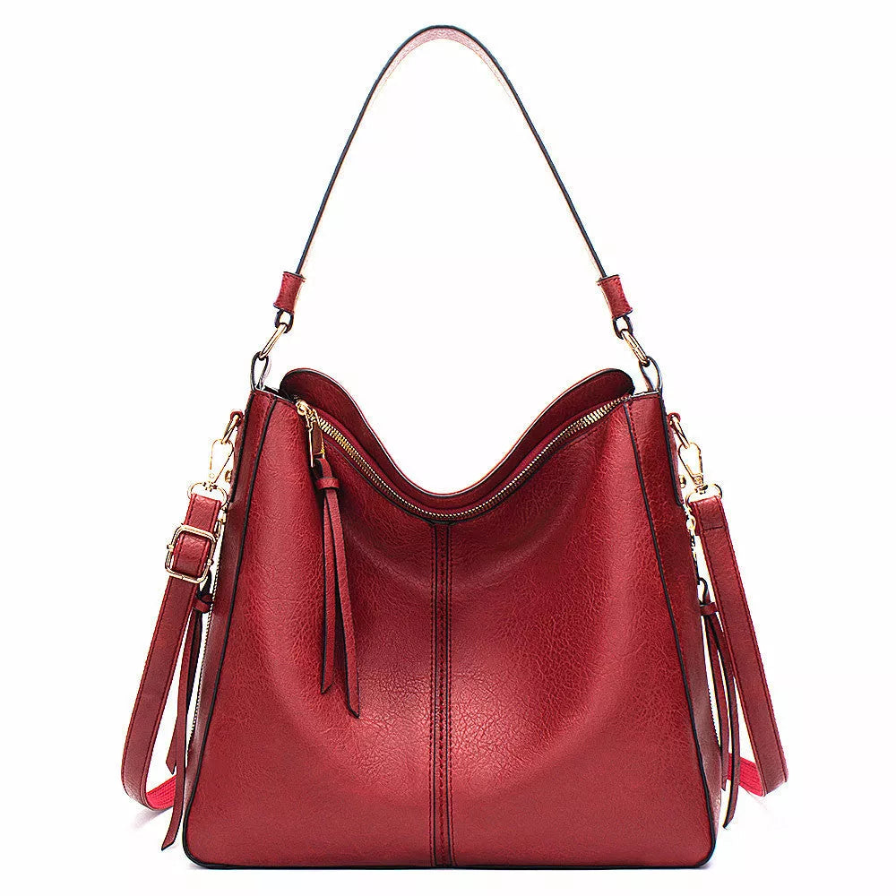 Hobo Bags for Women: High Capacity Crossbody Shoulder Bag in PU Material