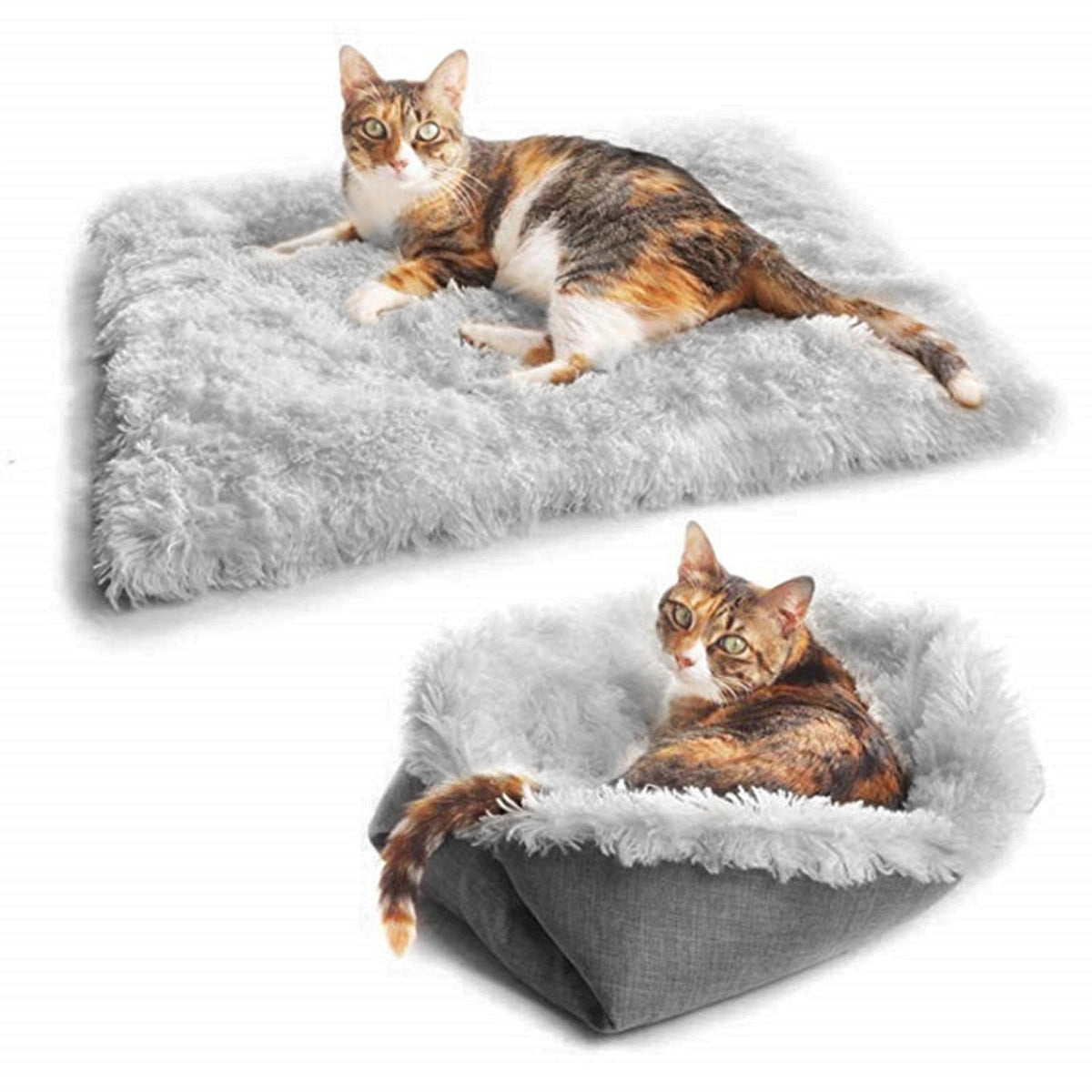 Foldable Fleece Pet Bed Mat for Dogs and Cats