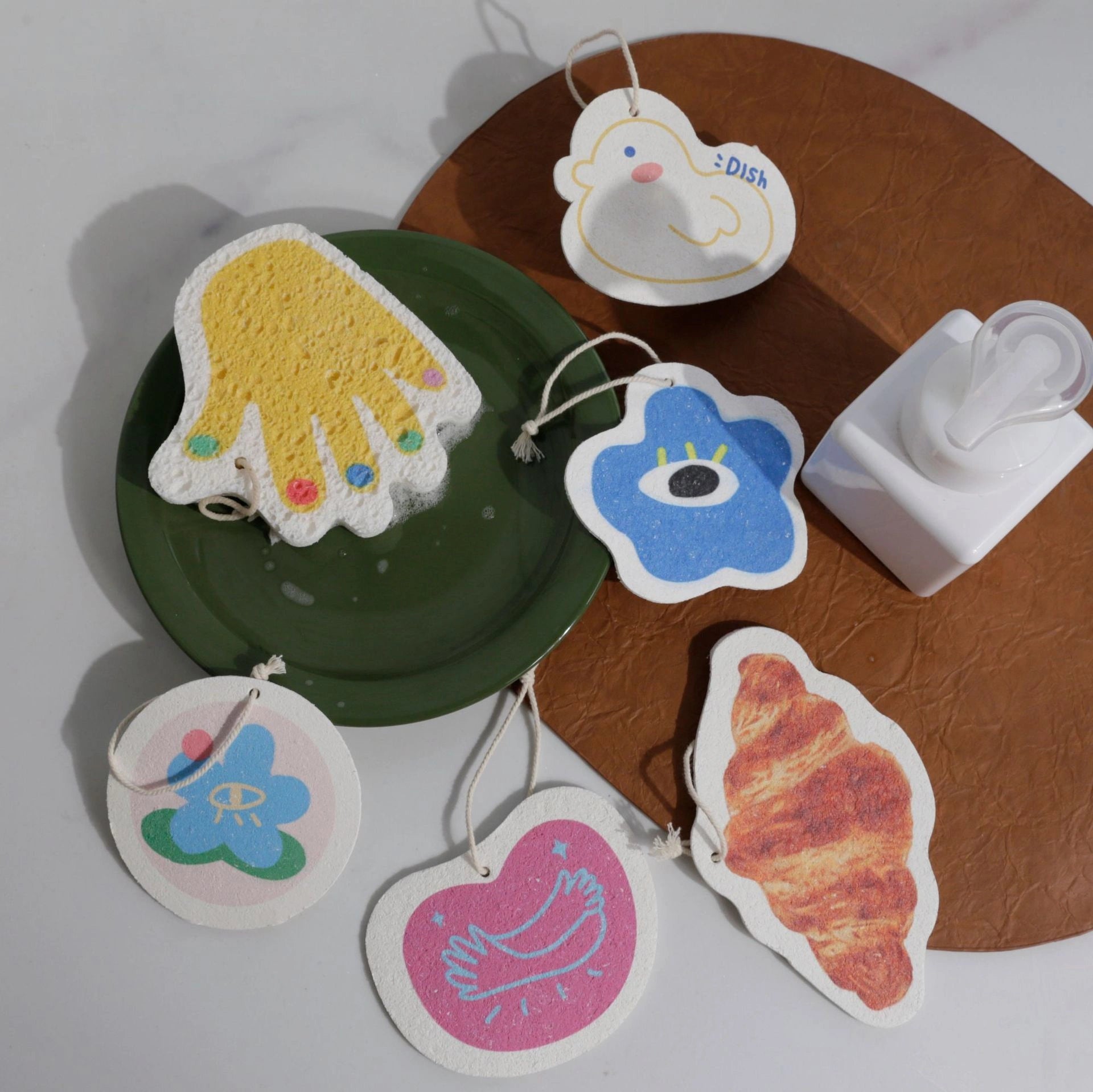 Bamboo Fiber Dish Towel with Cartoon Patterns for Kitchen Use