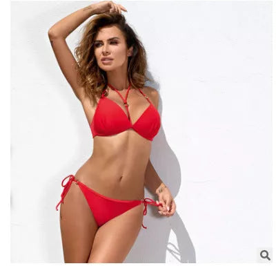 Women's Push-Up Bikini Set with Leopard Print Design