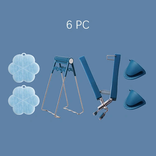 6-Piece Silicone Handle Anti-Scalding Set for Hot Dishes and Bowls