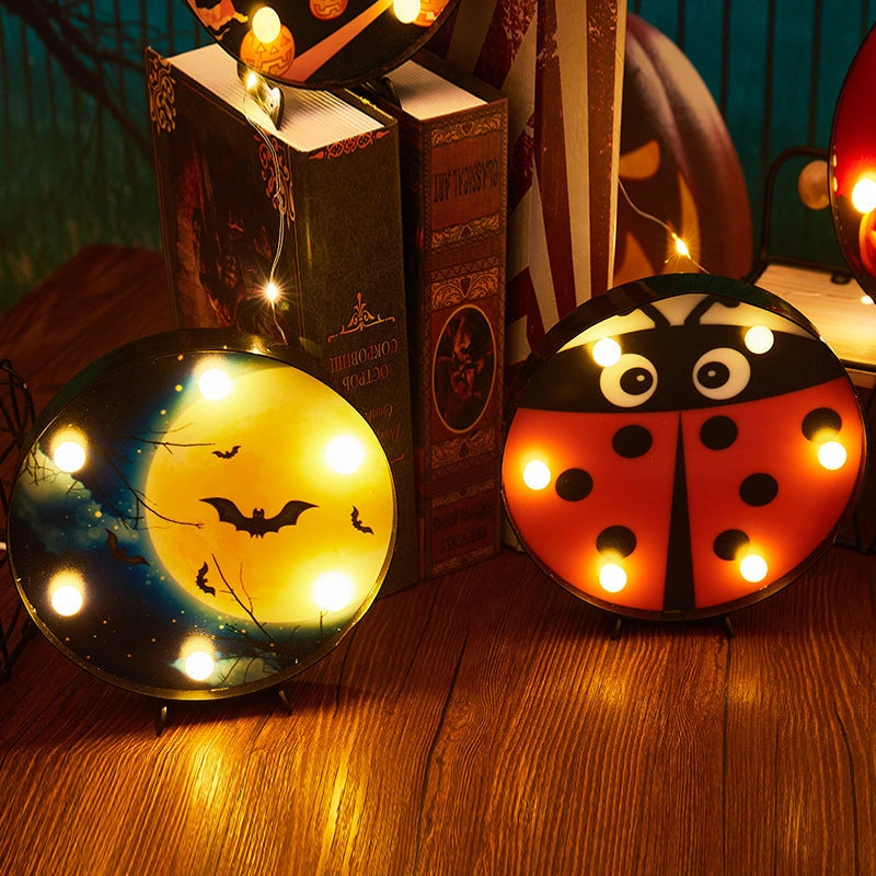 Halloween LED Light Pumpkin Ladybug Bat Head Outdoor Decor