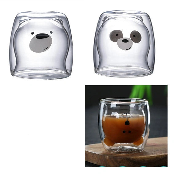 Double Layer Panda Cup with Skull Design for Wine