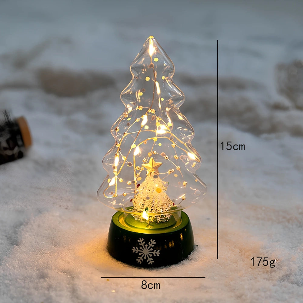 Cloth Christmas decoration models including battery-powered old man and tree for table and window use, 10-20cm height