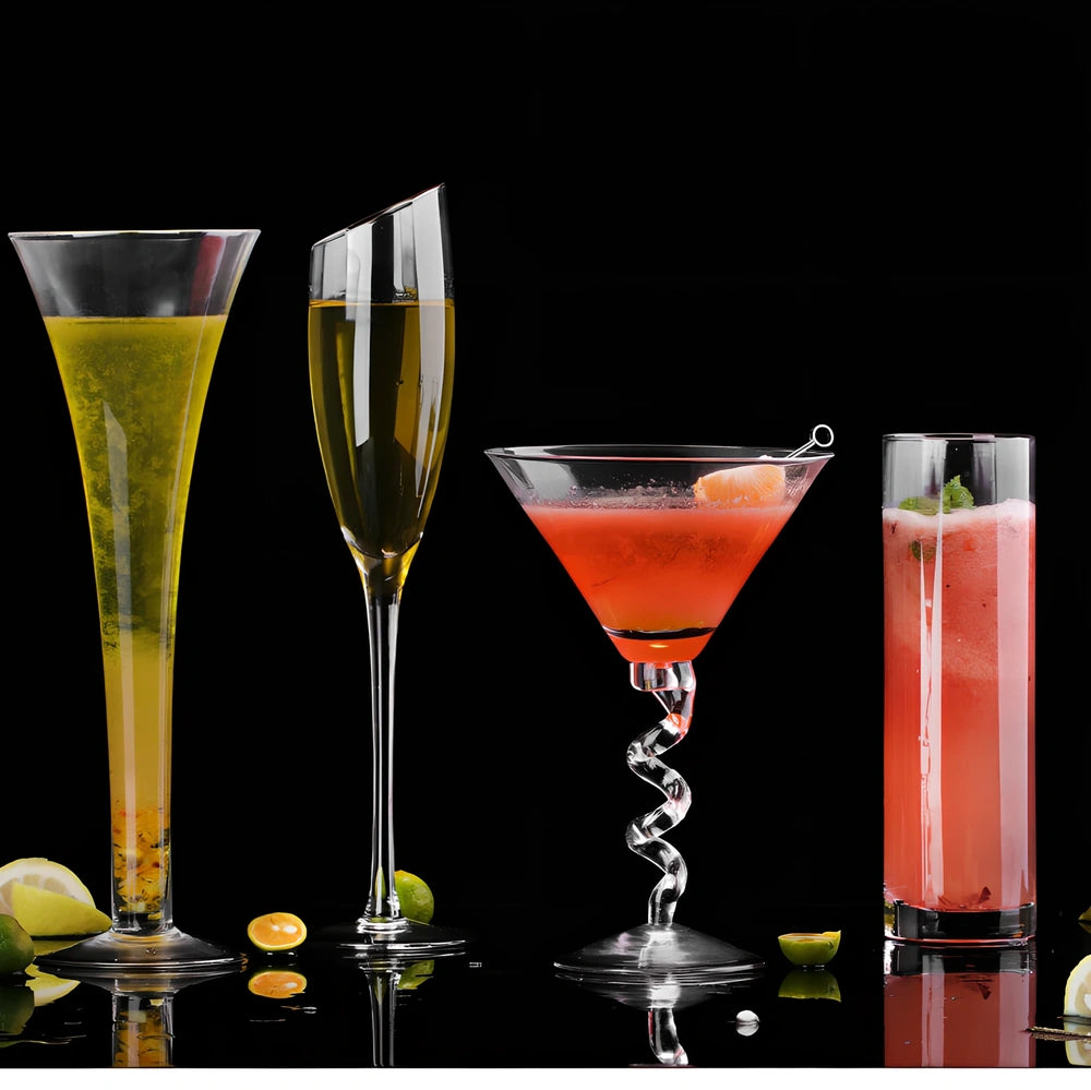 Creative transparent lead-free glass cup with seamless flat base for cocktails, 210ml capacity