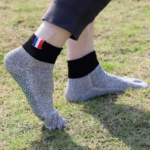 Beach anti-slip socks with five-toe design and non-slip soles
