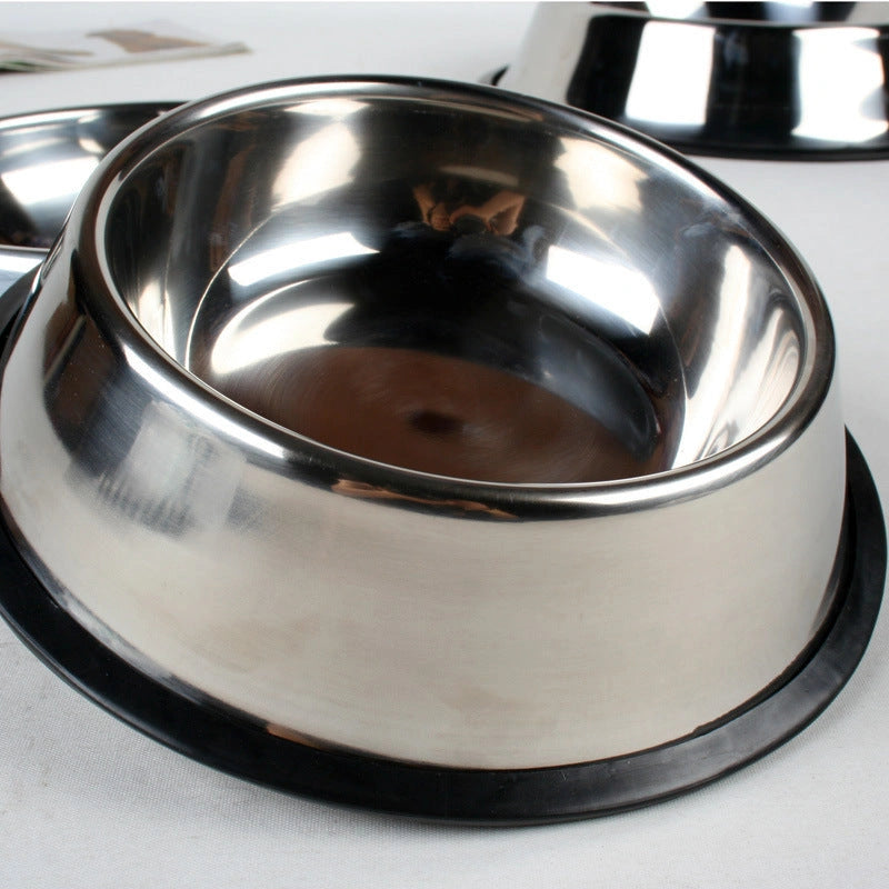 Classic Stainless Steel Bowls for Pets with Non-Slip Design