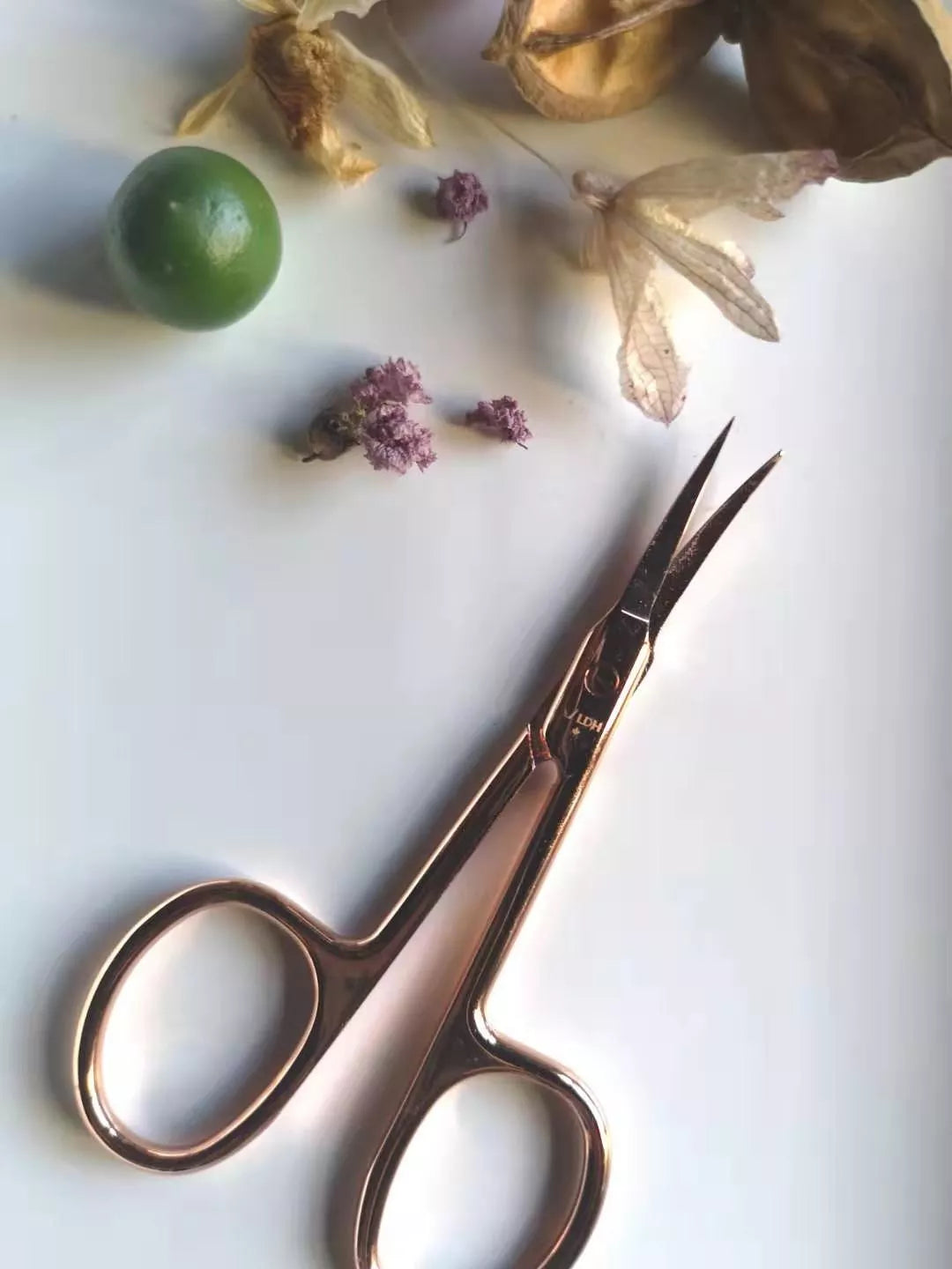 Rose gold metal scissors with durable construction