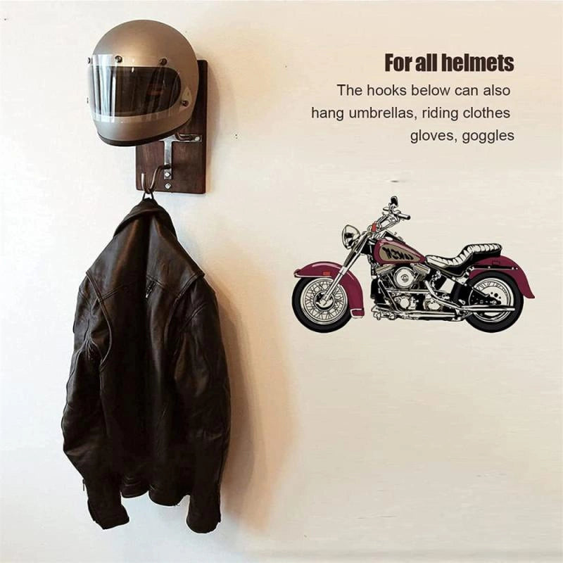 Motorcycle Helmet Rack Jacket Hook: Wall-Mounted Organizer