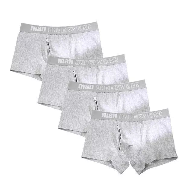 4pcs Men's Cotton Boxer Underpants with Antibacterial Feature