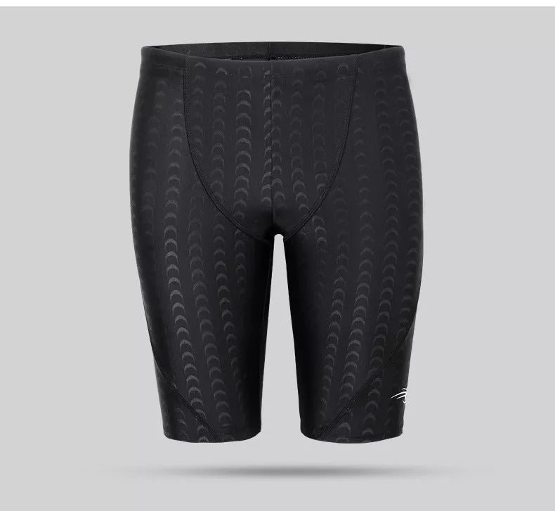 Shark Skin Five Points Men's Swimming Trunks with Four-Way Stretch