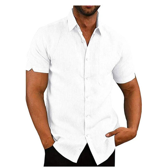 Men's Short Sleeve Summer Shirt with Drop Shoulder Sleeve