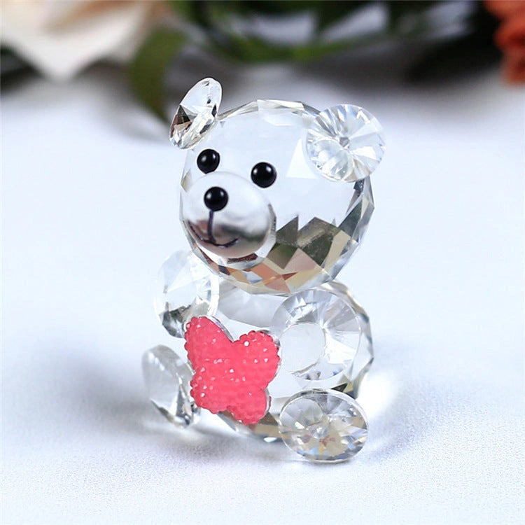 Handcrafted White Crystal Bear Figurine with K9 Purity