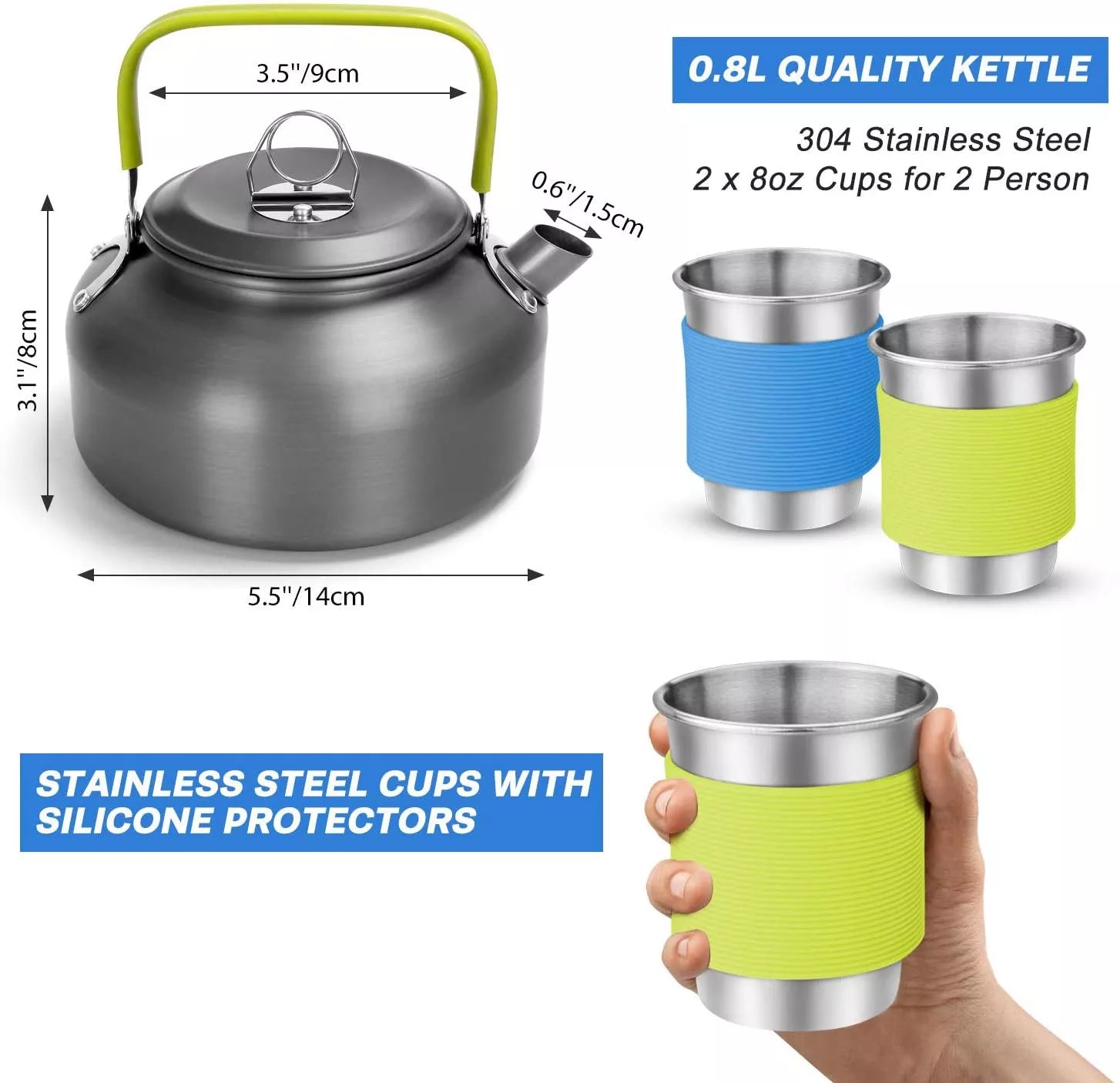 Camping Cooker Set with Teapot and Picnic Essentials