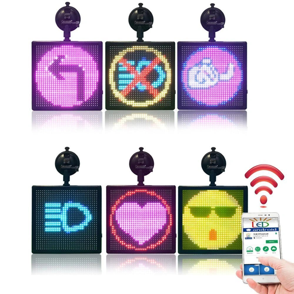 Car Rear Window LED Emoticon Screen with Multilingual Support