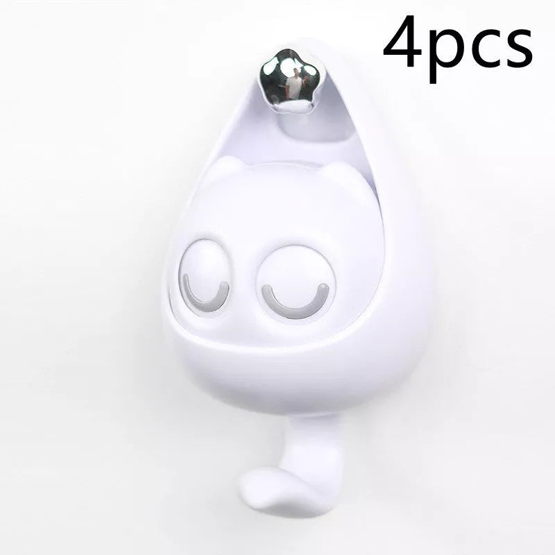 Adhesive Cat Coat Hook with Interactive Blink Feature