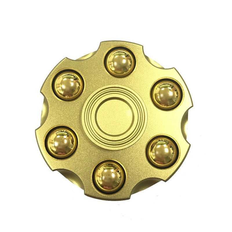 Brass Gun Revolver Bullet Fidget Toy Spinner with Detachable Rotating Feature