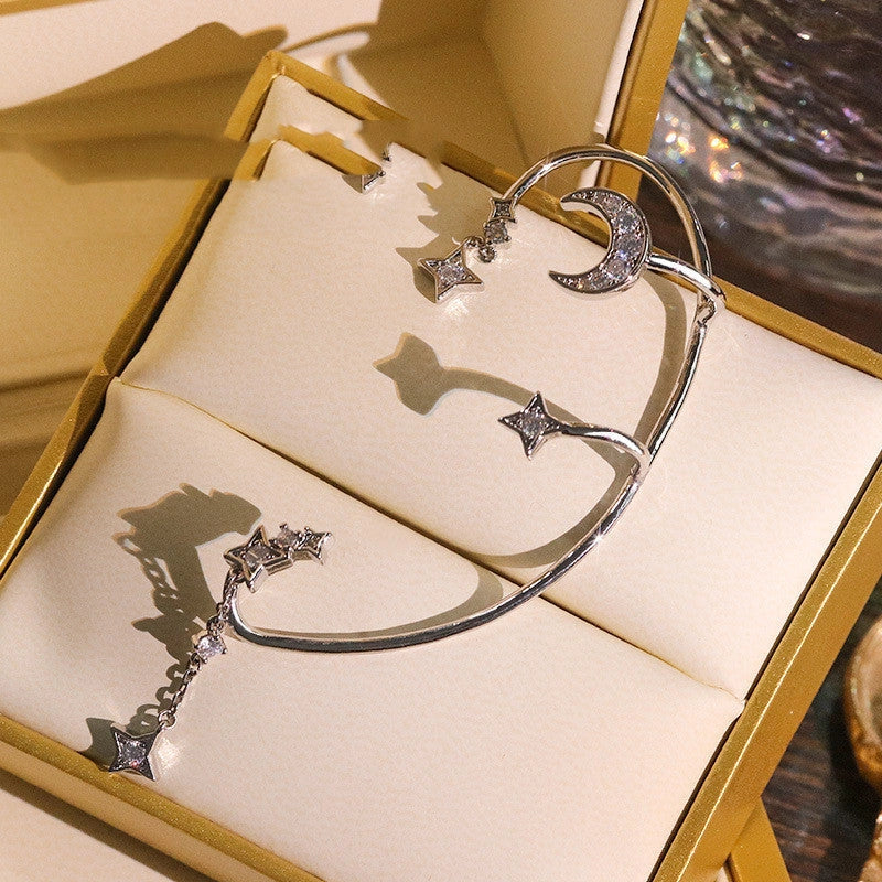 Butterfly Design Non-Pierced Earrings with Chain Link Feature