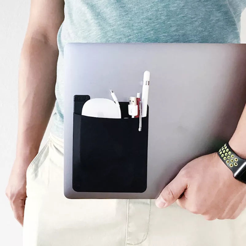 Adhesive Laptop Back Storage Bag for Easy Organization