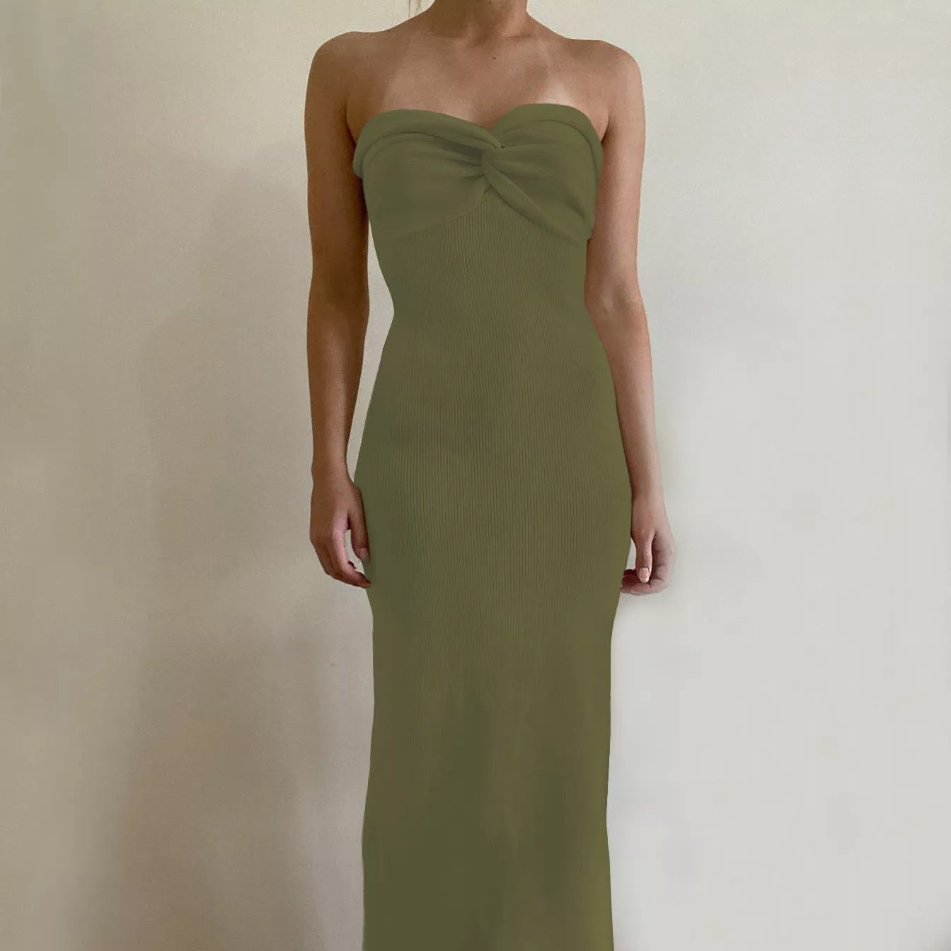 Women's Knitted Cross Off Shoulder Woolen Weaving Dress