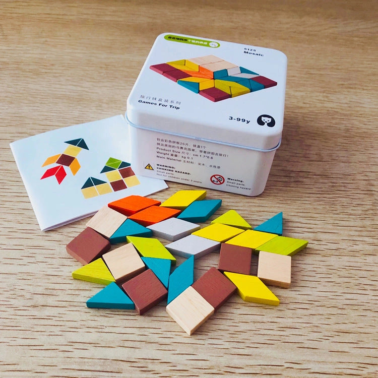 Wooden Puzzle Building Blocks for Junior Cognitive Development