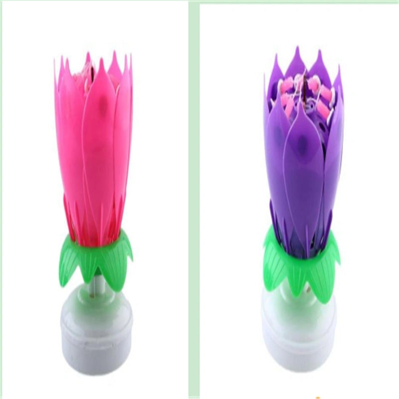 Musical Lotus Candles with Multiple Colors