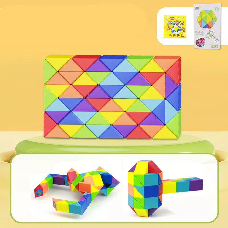 Magic Snake Ruler Puzzle: Stress Relief and Educational Toy with Rainbow Colors