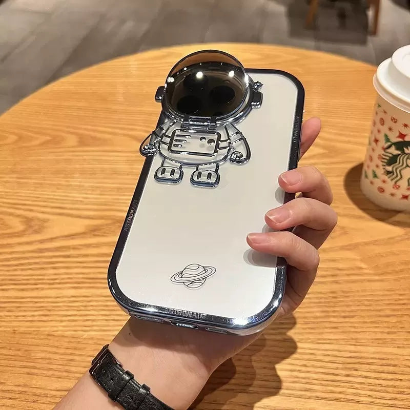 Glitter Astronaut Phone Case with Stand for iPhone 14-11 Models