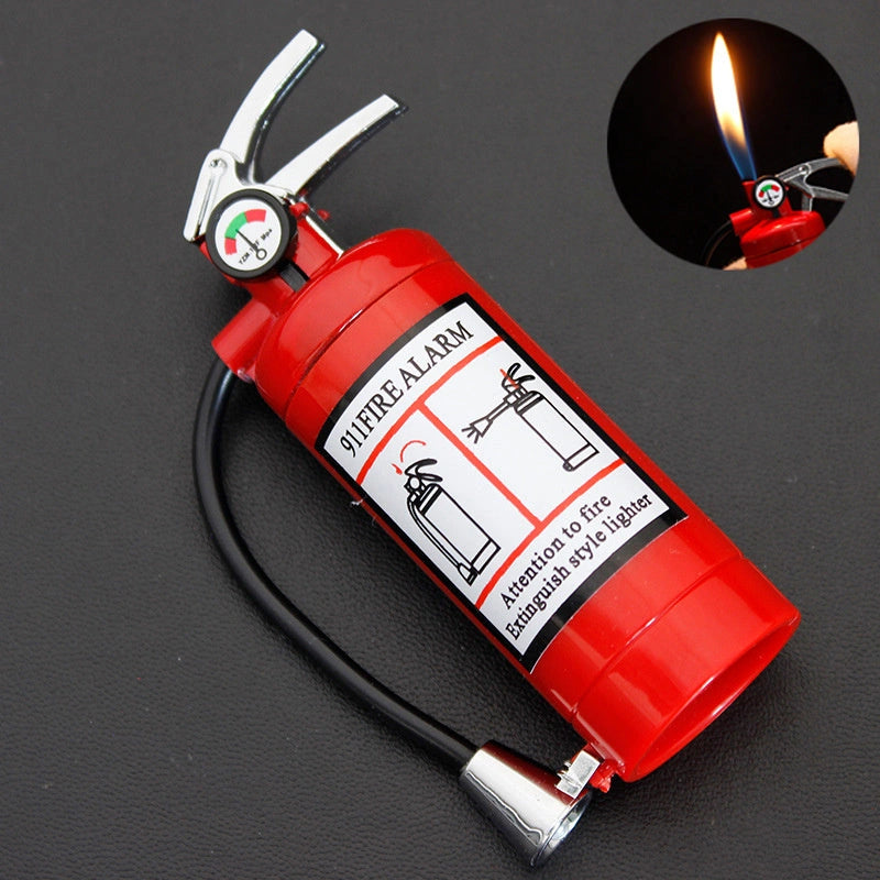 Creative Fire Extinguisher Shaped Lighter, Butane Free and Refillable