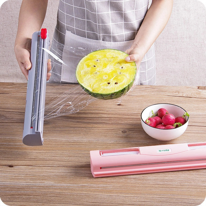 Household cling film cutter with ABS and stainless steel construction