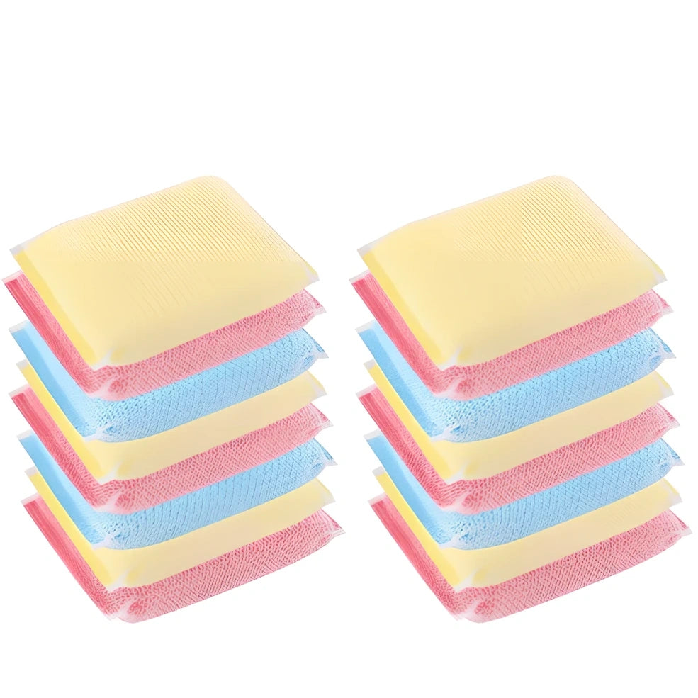 Thickened sponge dish brush with polypropylene filaments for kitchen cleaning