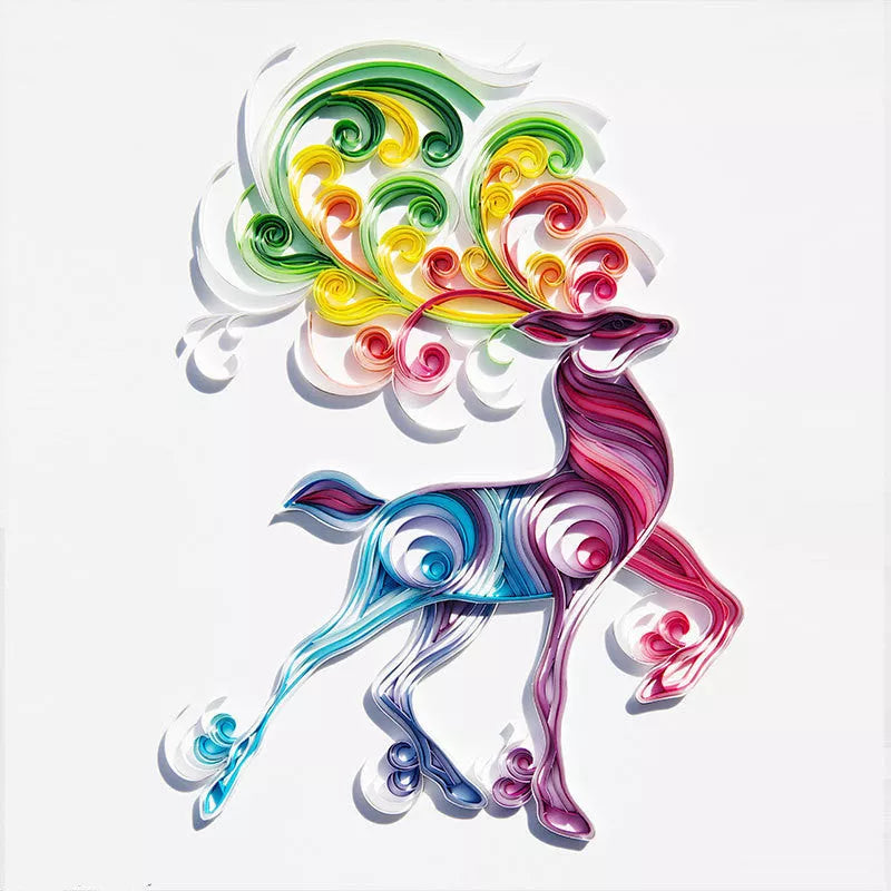 Handmade Quilted Paper Painting Set with Animal Themes