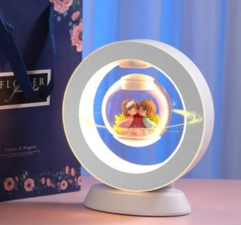 Magnetic Levitation LED Night Light with Eternal Flower Design