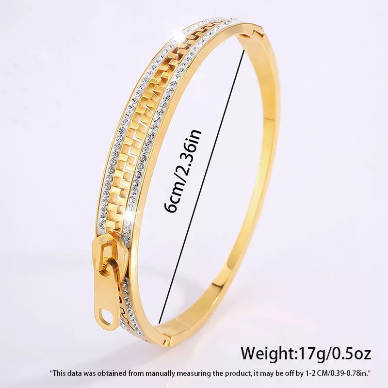 Titanium Steel Zipper Bracelet for Girls with Niche Design