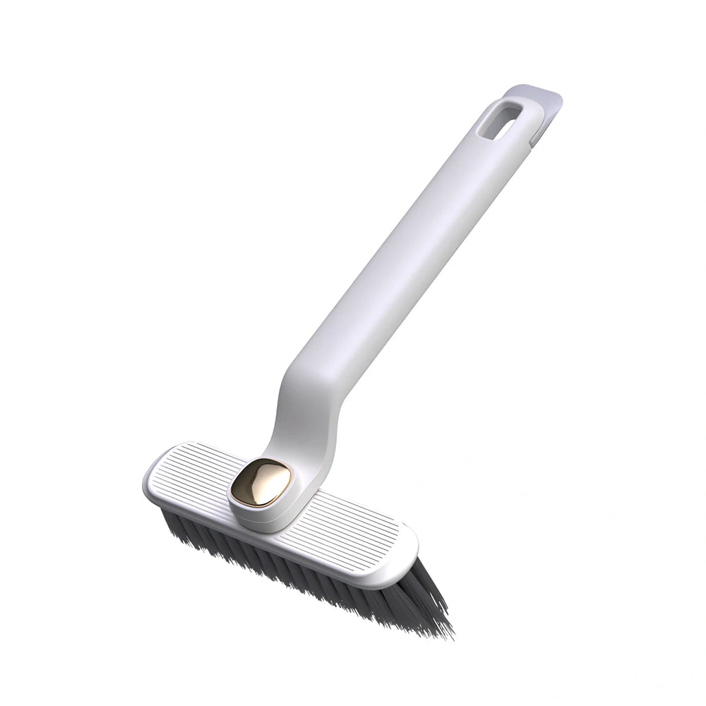 Rotating dual-head gap cleaning brush for tile stains in purple, white or brown