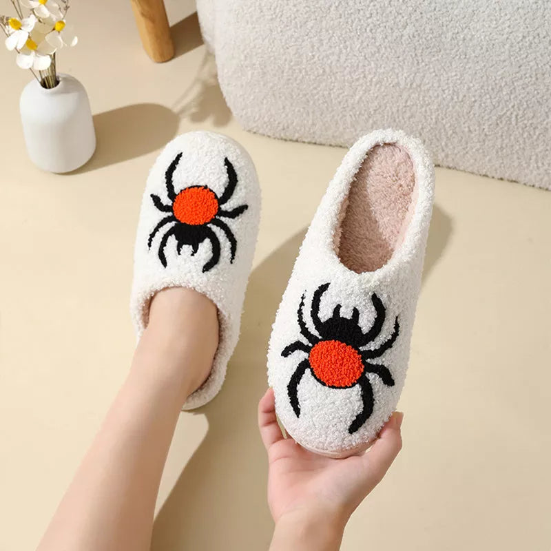Halloween Spider Witch-hat Slippers: Non-slip Indoor House Shoes